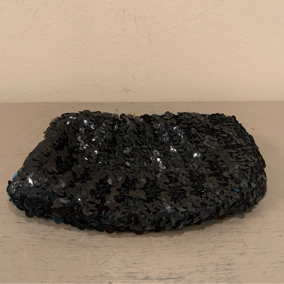 VTG Black Sequin Little Clutch Bag - Picture 6 of 7